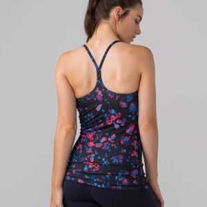 Lululemon Athletica Floral Tank Top - Black, Pink, Blue